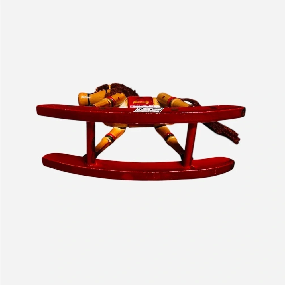 Wood Rocking Horse Christmas Tabletop Decor Vintage 7